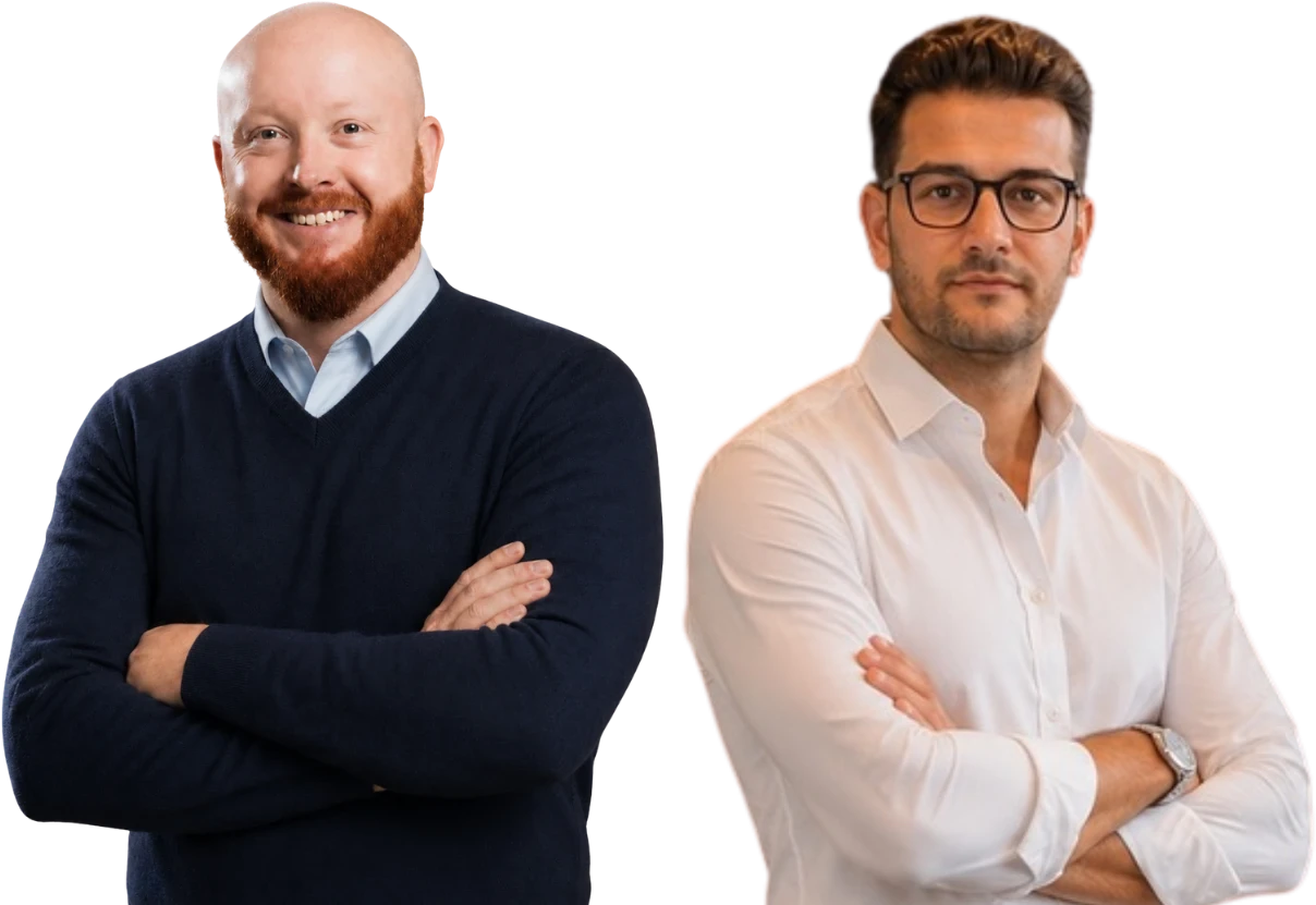 Sascha Franziski und Eleftherios Kallinikidis, Gründer von qfloow